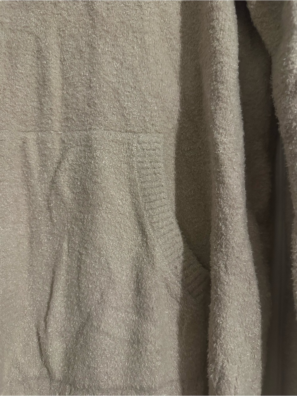 Barefoot Dreams Long Hooded Pullover Jacket in Light Taupe - Picture 4 of 5